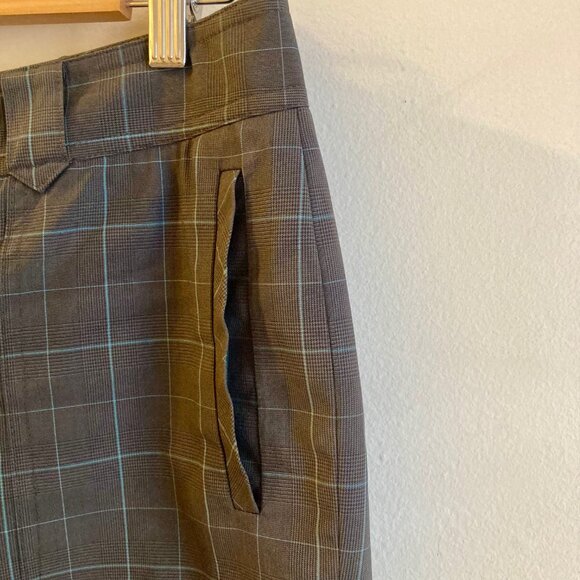 Club Monaco Navy Blue Teal Plaid Trouser Pants Ankle Cropped Size 4 - Picture 4 of 10